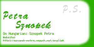 petra sznopek business card